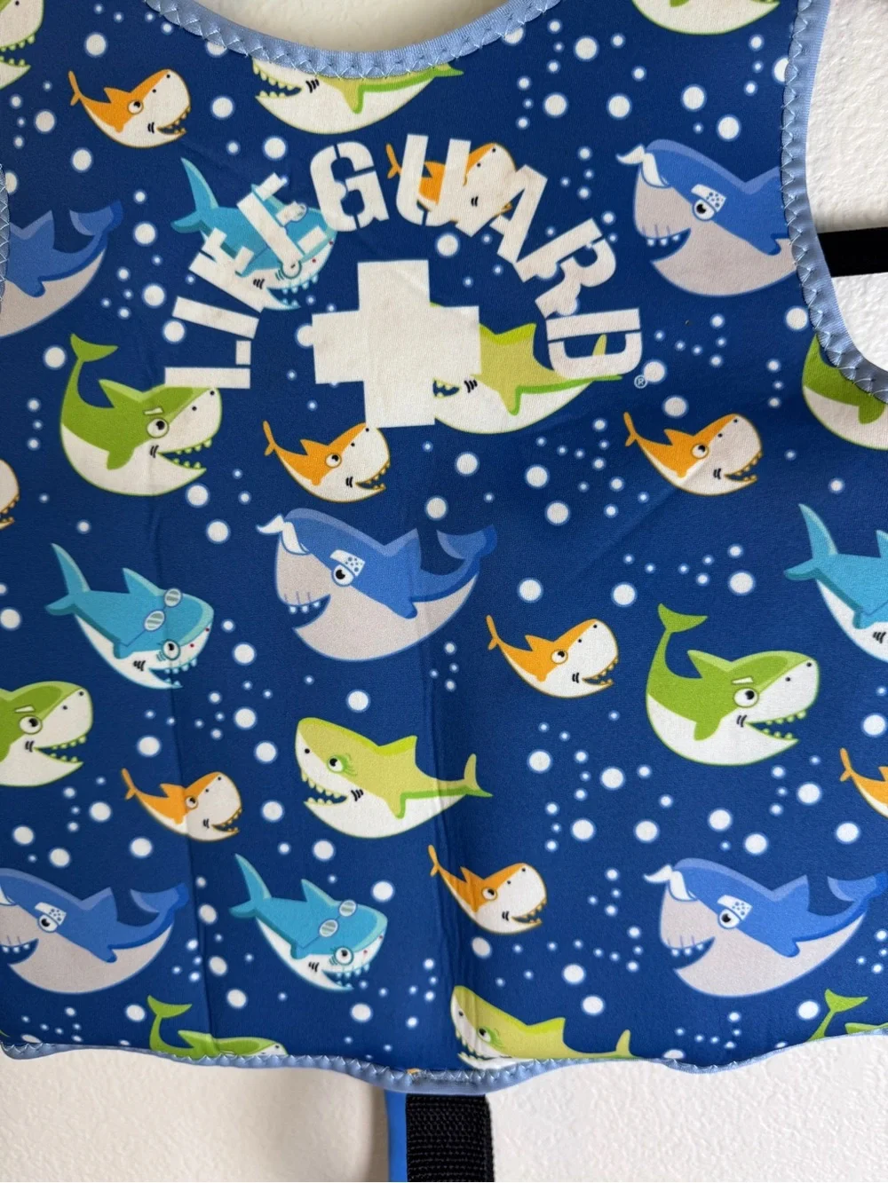 Swimways Kids Swim Aid Vest Blue Shark Print M/L 33-55 lb 22